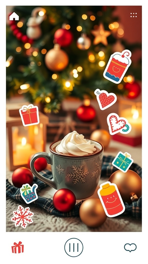 Festive Christmas Aesthetic Instagram Story Ideas A cozy Christmas aesthetic Instagram story with a decorated tree, hot cocoa, and festive decorations.